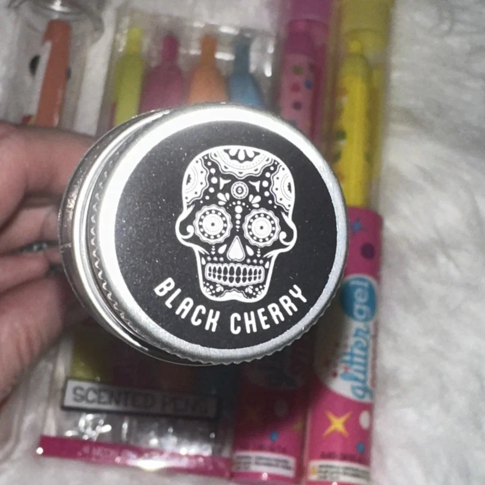 Smens Scented Pens Black Ink Medium Point 8 Count Lot Sugar Skull‎ Neon Glitter